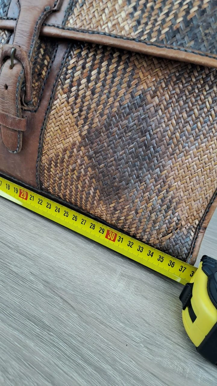 Gevlochten tas met klep / Vintage Boheems / Bruin / Uniseks / Rotan leer / 150 – photo 12